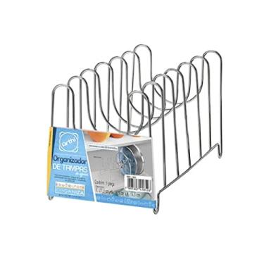 Imagem de Suporte Organizador de Tampas, Cromado, 6 Divisórias, Arthi