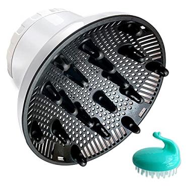 Imagem de Difusor de cabelo universal, acessório difusor de secador de cabelo para cabelos cacheados e ondulados naturais, difusor de secador profissional, ajustável de 3,5 cm a 6,6 cm