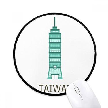 Imagem de DIYthinker Taiwan Attractions 101 Building Travel Mouse Pad Desktop Office Tapete Redondo para Computador