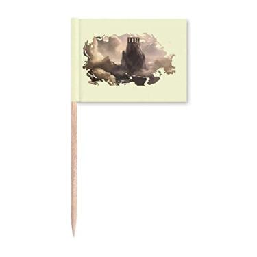 Imagem de Marcador de palito de dente Shrine Temple Mountain Topper Decoração de festa