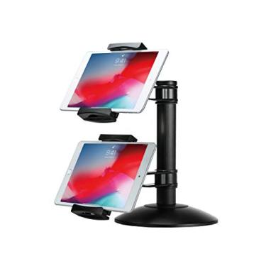 Imagem de CTA Digital: Suporte de tablet duplo de conexão rápida com braços ajustáveis de altura para iPad 10,2 polegadas, iPad 6 e 5, iPad Pro 9.7/10.5, iPad Air 3, Galaxy Tab A 10.5, Surface Go e mais, preto