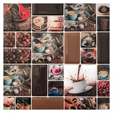 Imagem de Pastilha Adesiva Coffee Time Resinada Kit 4 Placas, Cromo Sign, Marrom