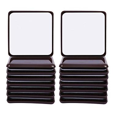 Imagem de Ezprotekt 16 peças deslizantes de móveis autoadesivos para carpete, almofadas de movimento autoadesivas quadradas de 6,3 cm, deslizadores deslizantes para móveis para mover cadeira, mesa, mesa, cama