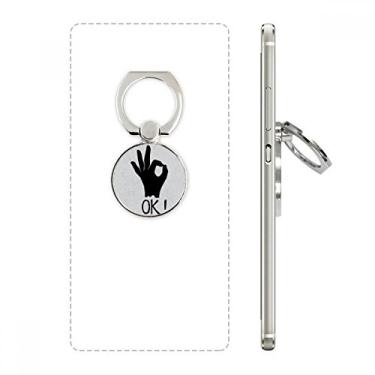 Imagem de OK Outline Suporte de anel de telefone personalizado para gestos, suporte de laço ajustável