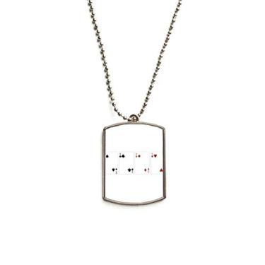 Imagem de DIYthinker Colar para animais de estimação com pingente de corrente de aço inoxidável com padrão de clube de 2 corações