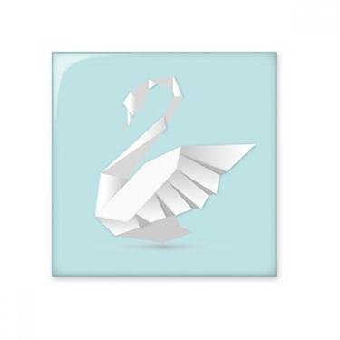 Imagem de Azulejo de cerâmica com padrão abstrato de borboleta branco brilhante decalque de tijolos esmaltados