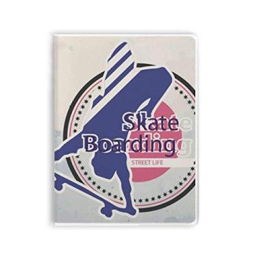 Imagem de Caderno de ilustração em aquarela para skate esportivo, capa de goma Diário