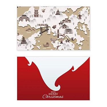 Imagem de Mapa de localização de Hong Kong China Holiday Merry Christmas Cartões de parabéns Mensagem de Natal
