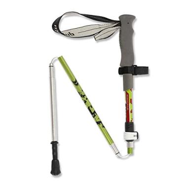 Imagem de N/H Pacote com 2 bastões de caminhada dobráveis, dobráveis e ajustáveis para escalada ao ar livre com trava de alavanca (5 seções) para mulheres/meninas