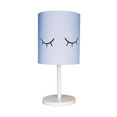 Imagem de Abajur Infantil Olhinho Base Branca Cúpula 20x43 Cor: Azul bebê