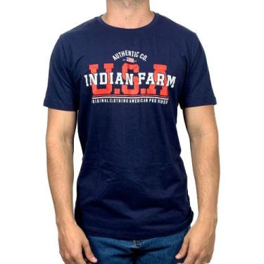 Imagem de Camiseta Country Masculina Azul Marinho Usa Indian Farm