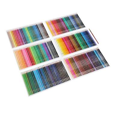 Imagem de VINGVO Lápis de cor aquarela, porta-canetas redondo solúvel em água e suavizantes lápis de cor sortidos 7,5 mm para a família (180 cores)