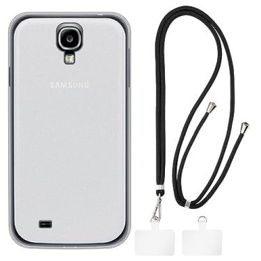 Imagem de Shantime Capa para Samsung Galaxy S4 i9500 + cordões universais para celular, pescoço/alça macia de silicone TPU capa protetora para Samsung Galaxy S4 i9500 (5 polegadas)
