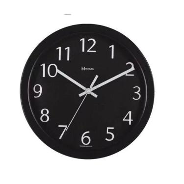 Imagem de Relógio de Parede Alumínio Preto Herweg 6719