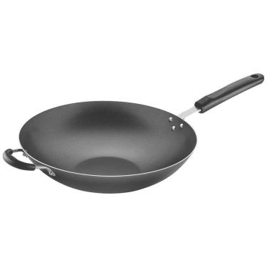 Imagem de Wok Loreto Alumínio Revestimento Antiaderente Starflon Cabo Baquelite Grafite 32 Cm 4,4 L