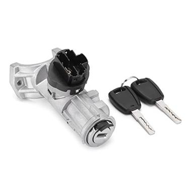 Imagem de Cilindro da chave de ignição, 1348421080 Liga de alumínio ABS resistente prata preto para substituição de carro para Fiat Ducato 2006‑