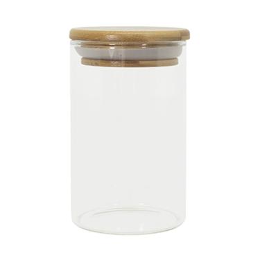 Imagem de Pote de Vidro com Tampa de Bambu Oikos 250ML Hermético Redondo