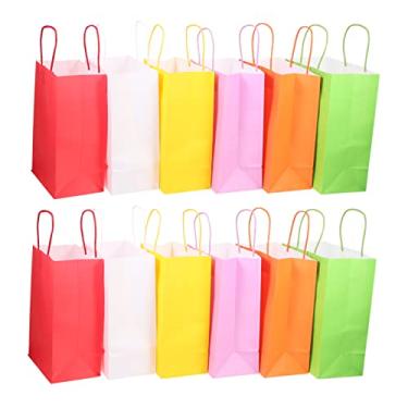 Imagem de MARMERDO 12 Unidades sacola de papel saco de compras portátil saco de embalagem de padaria sacos de embrulho Presente saco de papel kraft sacola para viagem Bolsa de compras
