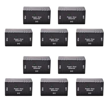 Imagem de TECKEEN Adaptador Ethernet Injetor PoE Plug & Play, Conector RJ45 10/100Mbp Módulo de Fonte de Alimentação de Ponte de Rede AP, 10 Peças