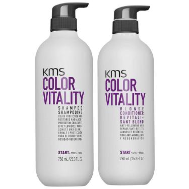 Imagem de Conjunto de shampoo e condicionador KMS Color Vitality para cabelos loiros
