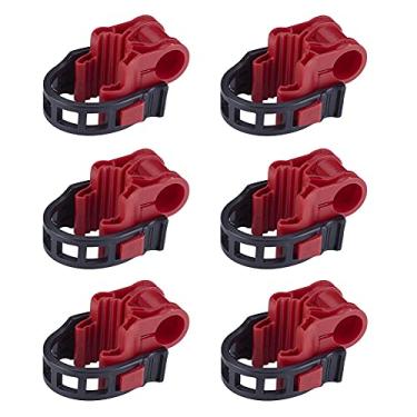 Imagem de Conjunto de 6 peças/conjunto de suporte de bicicleta de carro SUV suporte de porta-malas de veículo suporte de engate de armazenamento ganchos sobressalentes com suportes correia de borracha vermelha