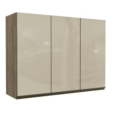 Imagem de Armário Aéreo Kappesberg Maxxi 3 Portas com Vidro 120cm Marrom