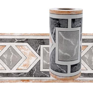 Imagem de Adesivo de parede Yifely moderno, geométrico, borda, autoadesivo, bordas de parede, azulejos de cozinha, decoração de banheiro