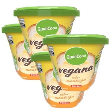 Imagem de Manteiga de Coco Sem Lactose Vegana Com Sal Qualicoco - 4 potes de 200g