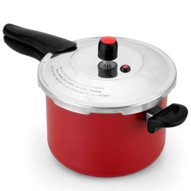 Imagem de Panela de Pressão Antiaderente com Controle de Pressão e Segurança Dupla, Construção em Aço Inoxidável, Revestimento Antiaderente, Resistente ao Calor