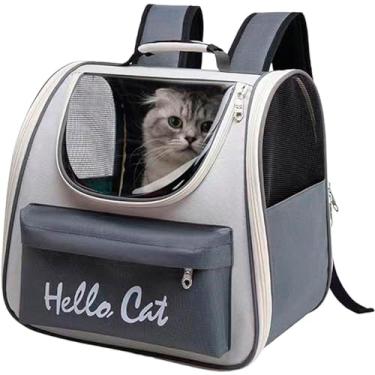 Imagem de Bolsa Mochila Transporte Pet Gato Animais Estimaçao Pequeno Medio Porte Visao Panoramica Viagem Passeio Caminhada Bolsos Ventilaçao