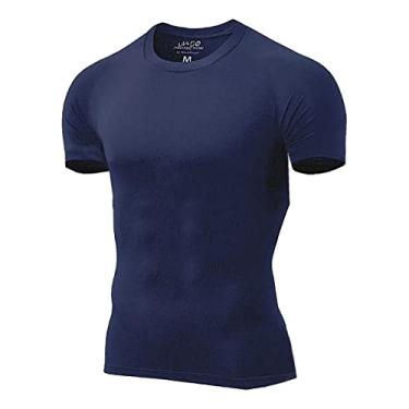 Imagem de Kit 3 Camisetas Térmicas Masculina Segunda Pele Camisa Uv 50 (Branco, Preto,Azul-marinho, G.