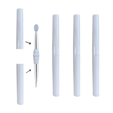 Imagem de LORMAY 4 pincéis de maquiagem de silicone dupla face para delineador, sombra e máscara labial