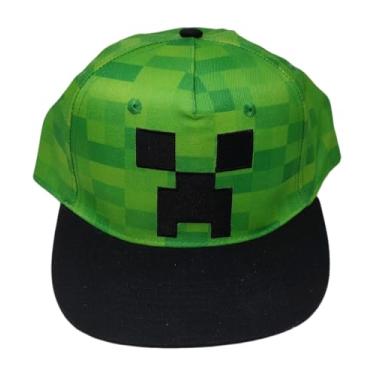 Imagem de Boné com estampa total Minecraft para meninos e jovens, Verde, P-M