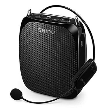 Imagem de Amplificador de voz sem fio com microfone UHF de 10 W, alto-falante portátil, som nítido para ensino, cantar, apresentações, turnê, discurso e mais, preto