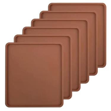 Imagem de Pacote com 6 bandejas desidratadoras de silicone compatíveis com Cosori CP267-FD, folhas secas de silicone antiaderente com borda, multiuso reutilizável para carne seca, frutas, carne, ervas, legumes, biscoitos