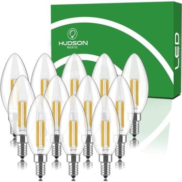 Imagem de Conjunto de lâmpadas LED E12 reguláveis - equivalente a 4 W, equivalente a 40 W - lâmpada branca estilo vintage de 5000 K para lustre, ventilador de teto, arandela, luminária de mesa ou luzes de