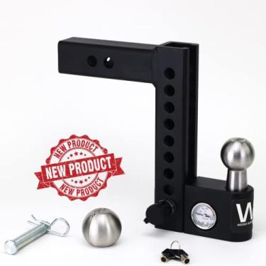Imagem de Weigh Safe Engate Aero – Suporte ajustável para engate de reboque – engate de queda de 20 cm para receptor de 5 cm – Engate de reboque de aço resistente premium com balança de peso embutida para anti-balanço, 5,7 kg GTW
