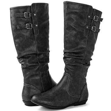 Imagem de GLOBALWIN Botas femininas de cano alto sem salto, 22yy01, cinza, 7