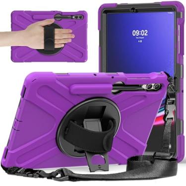 Imagem de Estojo protetor à prova de choque Heavy Duty Shockproof TPU Case Compatible with Samsung Galaxy Tab S9 Plus 12.4 Inch 2023 X810/X816B/X818U,Protective Cover Drop-Proof Shock-Proof W Rotating Kickstand