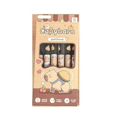 Imagem de Joucien 6 peças/caixa - Caneta líquida neutra reta golfinho de desenho animado de 0,5 mm, tubo de agulha completa, caneta neutra preta - caneta líquida reta Dolphin (pacote com 6)