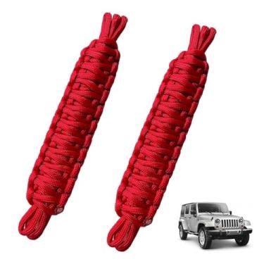 Imagem de Yumfugu Pack-2 correias limitadoras de porta de carro, localizador de alças tecidas à mão paracord resistente, limitador de balanço de porta resistente à tração, limitador de verificação de porta