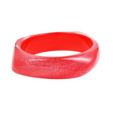 Imagem de Caiyao Pulseira de resina acrílica colorida, pulseiras, placa de acetato de tartaruga, vintage, ampla irregular, geométrica, pulseira de plástico para mulheres e adolescentes, Metal, acrílico