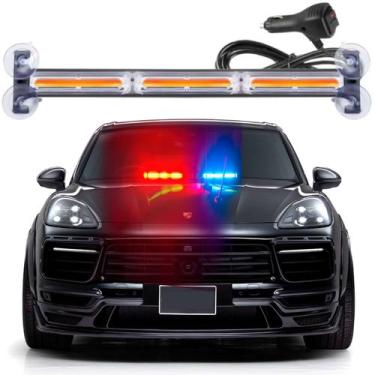 Imagem de Giroflex Led Policia Strobo Giroled Azul Vermelho Branco - NATION