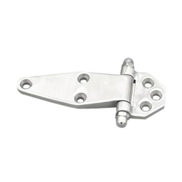 Imagem de Fenteer Dobradiça de porta de geladeira, ferragens, dobradiça plana de aço inoxidável, peça de reparo, acessório para torrador, freezer, torrador comercial, Sem Costela