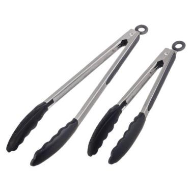 Imagem de Kit Dois Pegadores de Silicone Pequeno e Grande Preto - WECK
