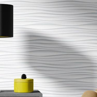 Imagem de Papel De Parede Adesivo Autocolante Efeito 3D Cinza e Branco - PAPELEP