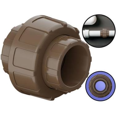 Imagem de União Soldável Para Tubos Conexões Encanamentos Água Fria Pvc Marrom 2