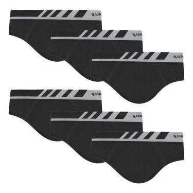 Imagem de Combo 6 Cuecas Slip Sem Costura Microfibra Lupo Original Nf , Preto, M