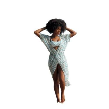 Imagem de Saída sereia, decote transpasse, estampa sereia - L'evo BeachWear, G, 
