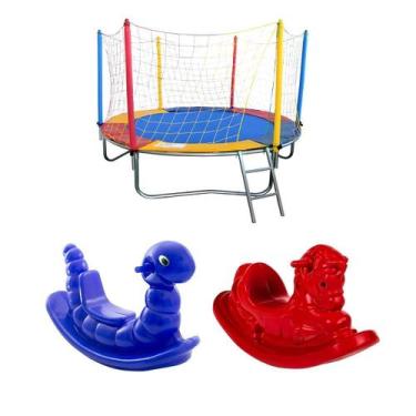 Imagem de Pula Pula Cama Elástica 2,30m Nacional 2 Gangorras 1 Lugar - Rotoplay 